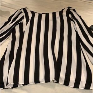 Black and white blouse